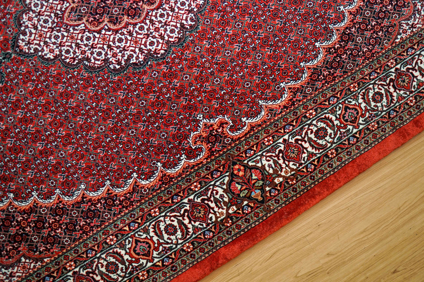 ペルシャ絨毯 ビジャール産 228×152cm ビジャー｜高品質タカーブ織り マヒデザイン メリノウール 手織りラグ