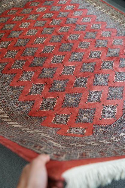 Collection パキスタン手織り絨毯 302×245cm トライバルデザイン ウールラグ