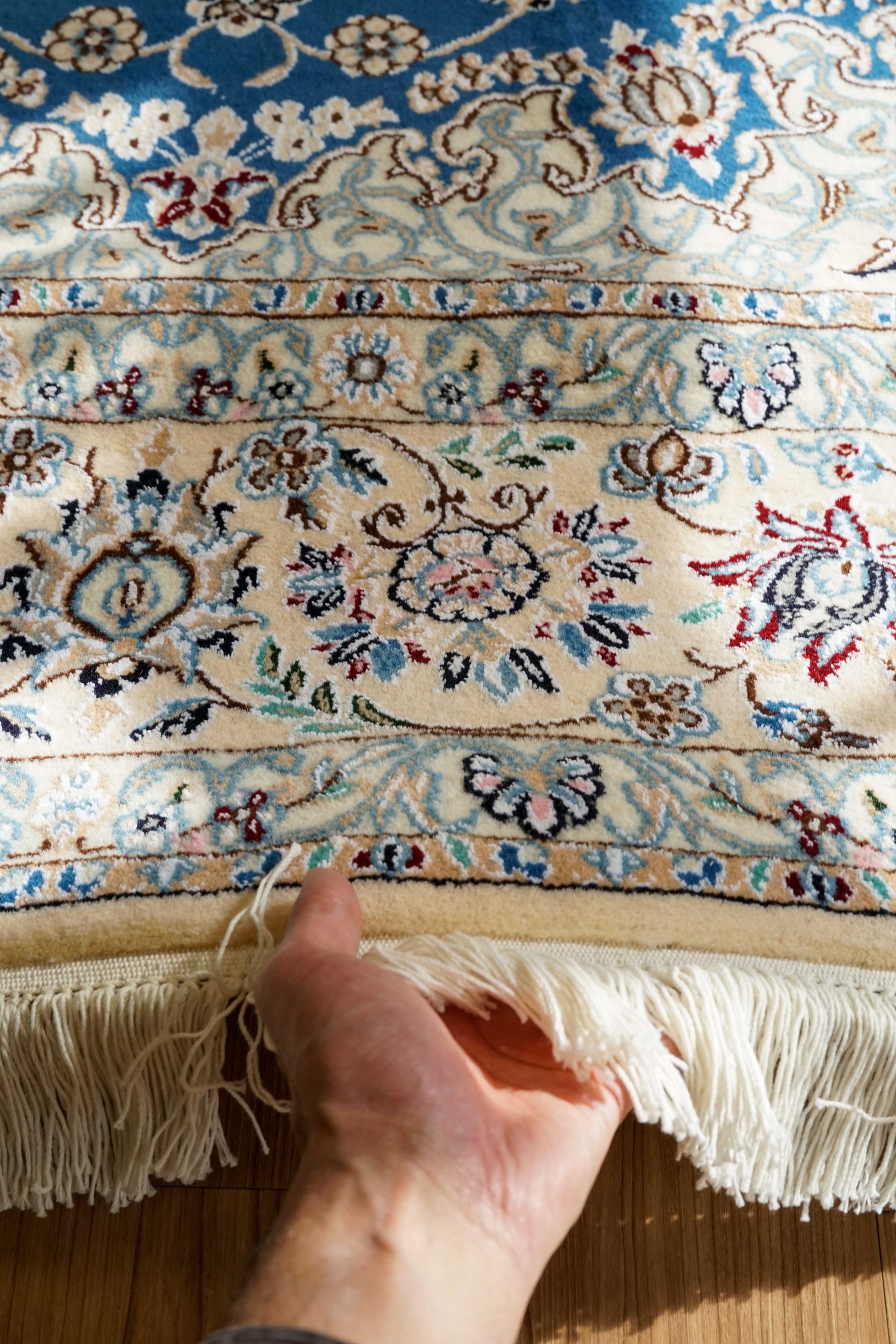  ペルシャ絨毯 ナイン産 250×204cm　