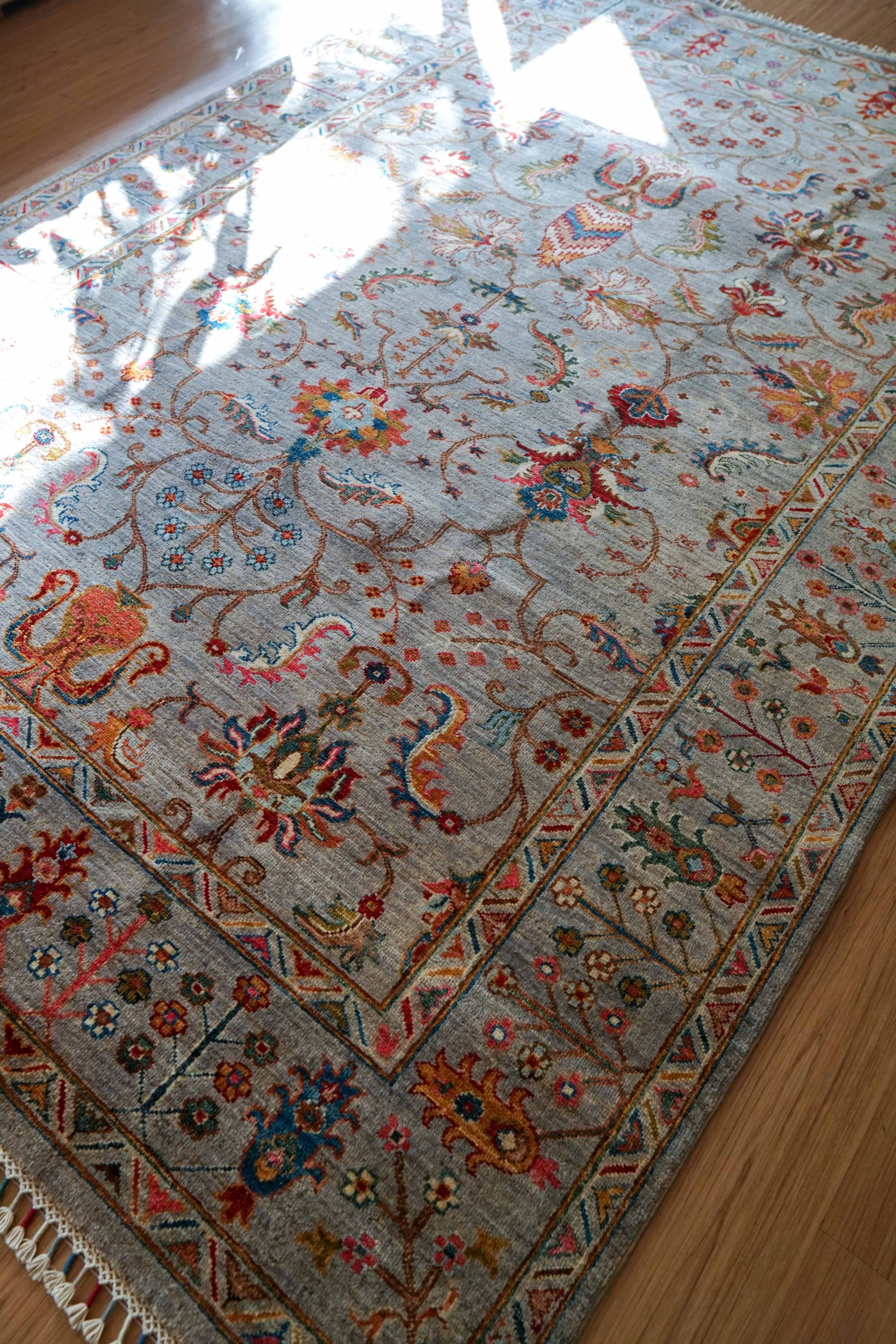  アフガニスタン手織り絨毯 ガズニ  243×176cm｜手紡ぎウール×草木染め