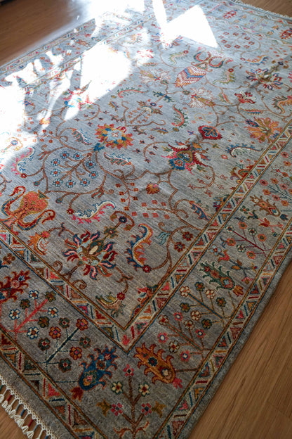  アフガニスタン手織り絨毯 ガズニ  243×176cm｜手紡ぎウール×草木染め