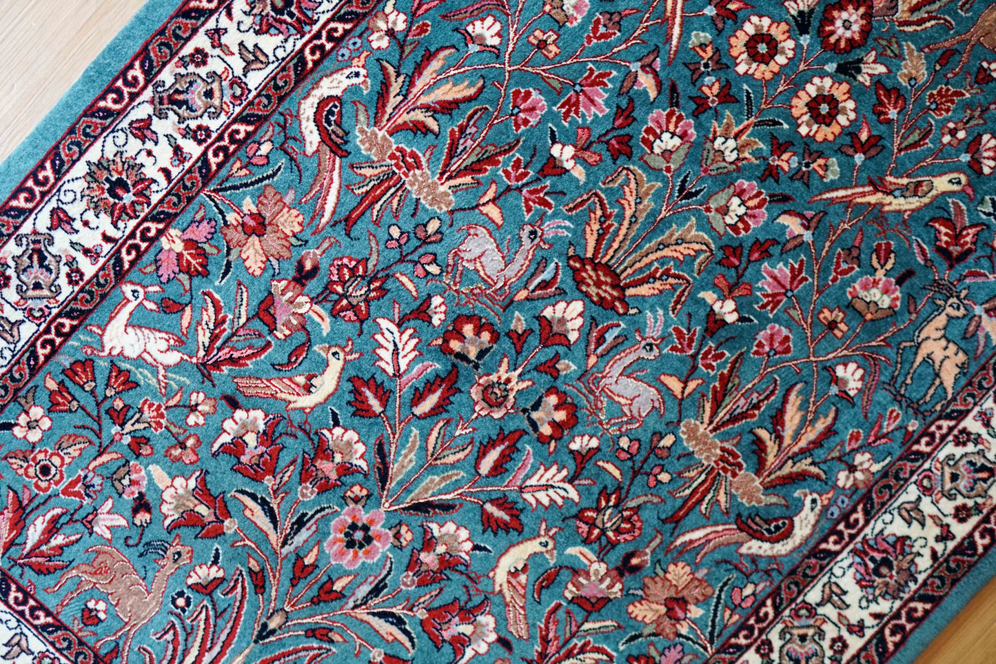  ペルシャ絨毯 アフシャル・ビジャー (afshar bijar) 130×84cm モハマドイアン工房 シカールガー（shikargah） 手織り ウール＆シルク