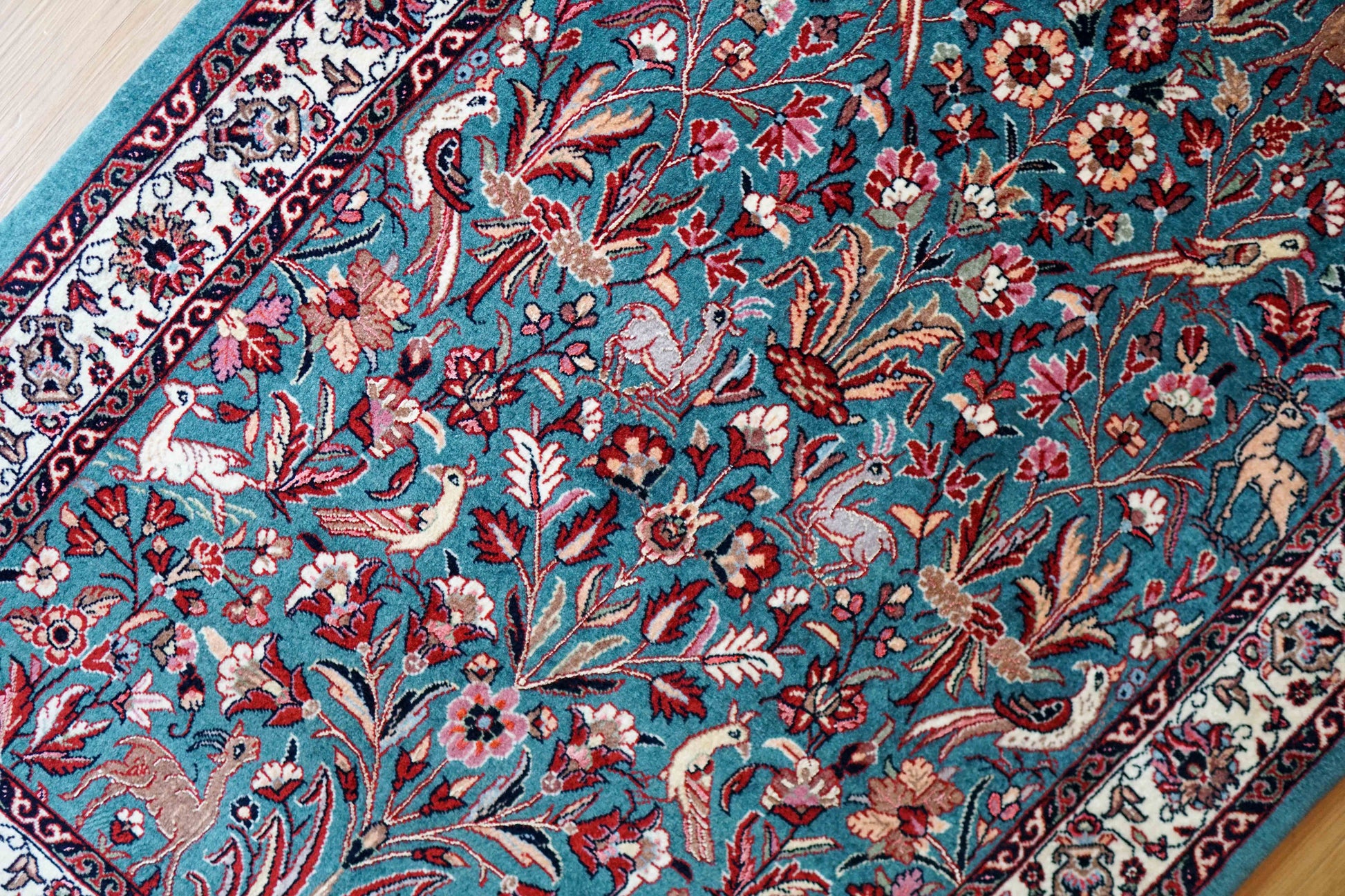  ペルシャ絨毯 アフシャル・ビジャー (afshar bijar) 130×84cm モハマドイアン工房 シカールガー（shikargah） 手織り ウール＆シルク