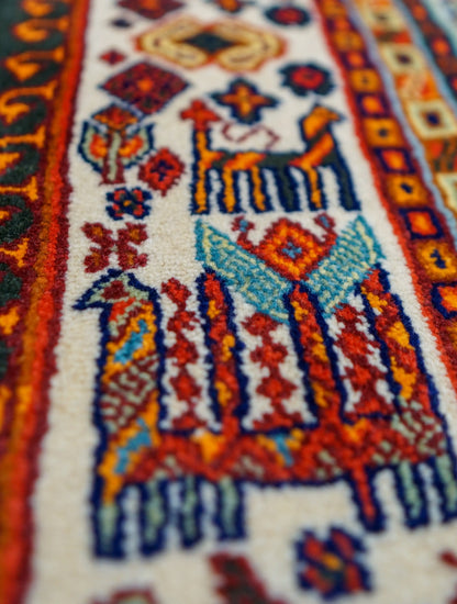 200×146cm  ペルシャ ガシュガイ 手織り絨毯 Decorworks
