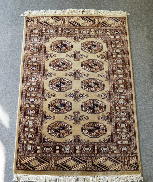 112×77cm トルクメン ボハララグ 手織り絨毯 パキスタン絨毯 Decorworks
