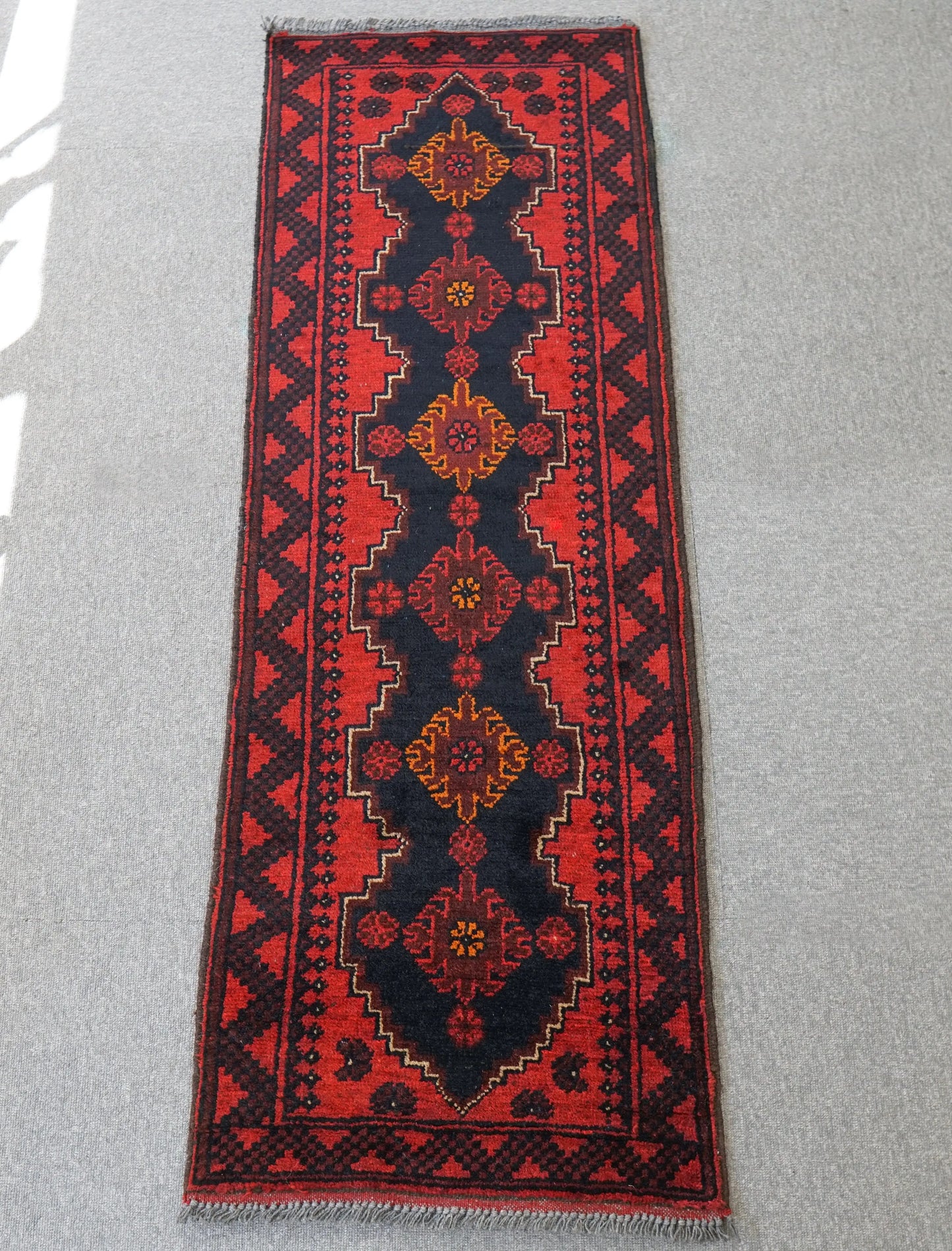 145cm×51cm 廊下敷きペルシャ手織り絨毯 バルーチ ヴィンテージ ラグ - Decorworks