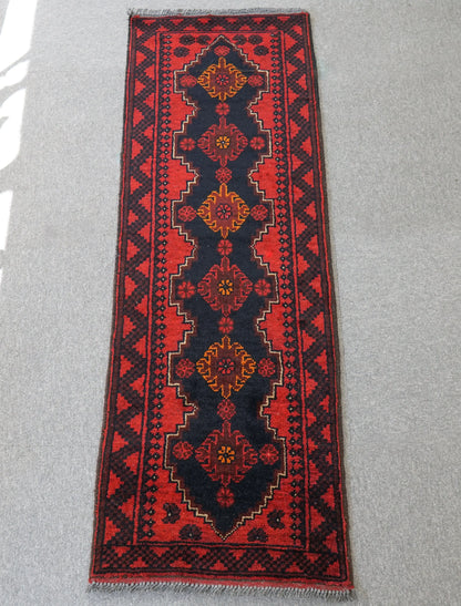 145cm×51cm 廊下敷きペルシャ手織り絨毯 バルーチ ヴィンテージ ラグ - Decorworks