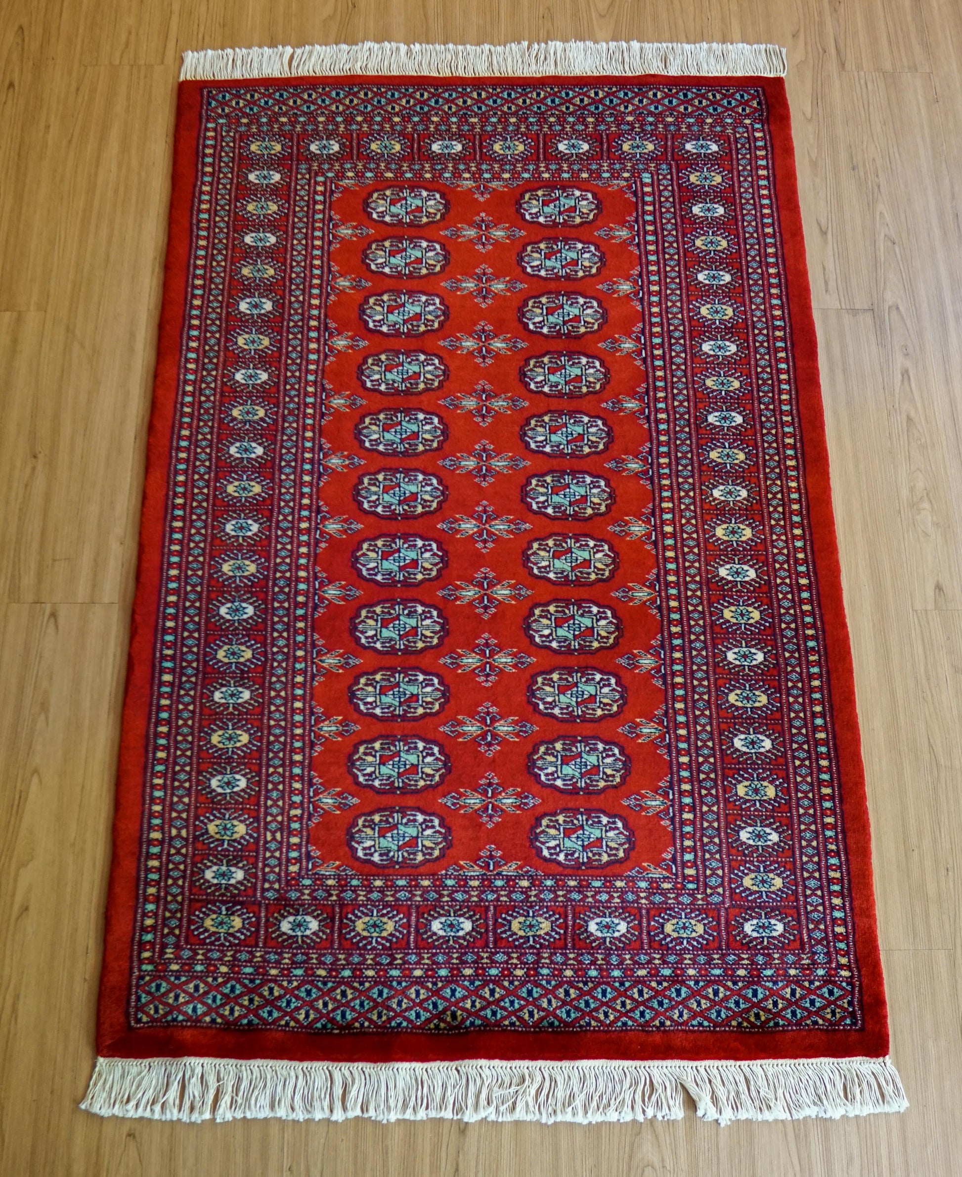  トルクメン ボハララグ 144×94cm｜ニュージーランド産メリノウール パキスタン手織り絨毯