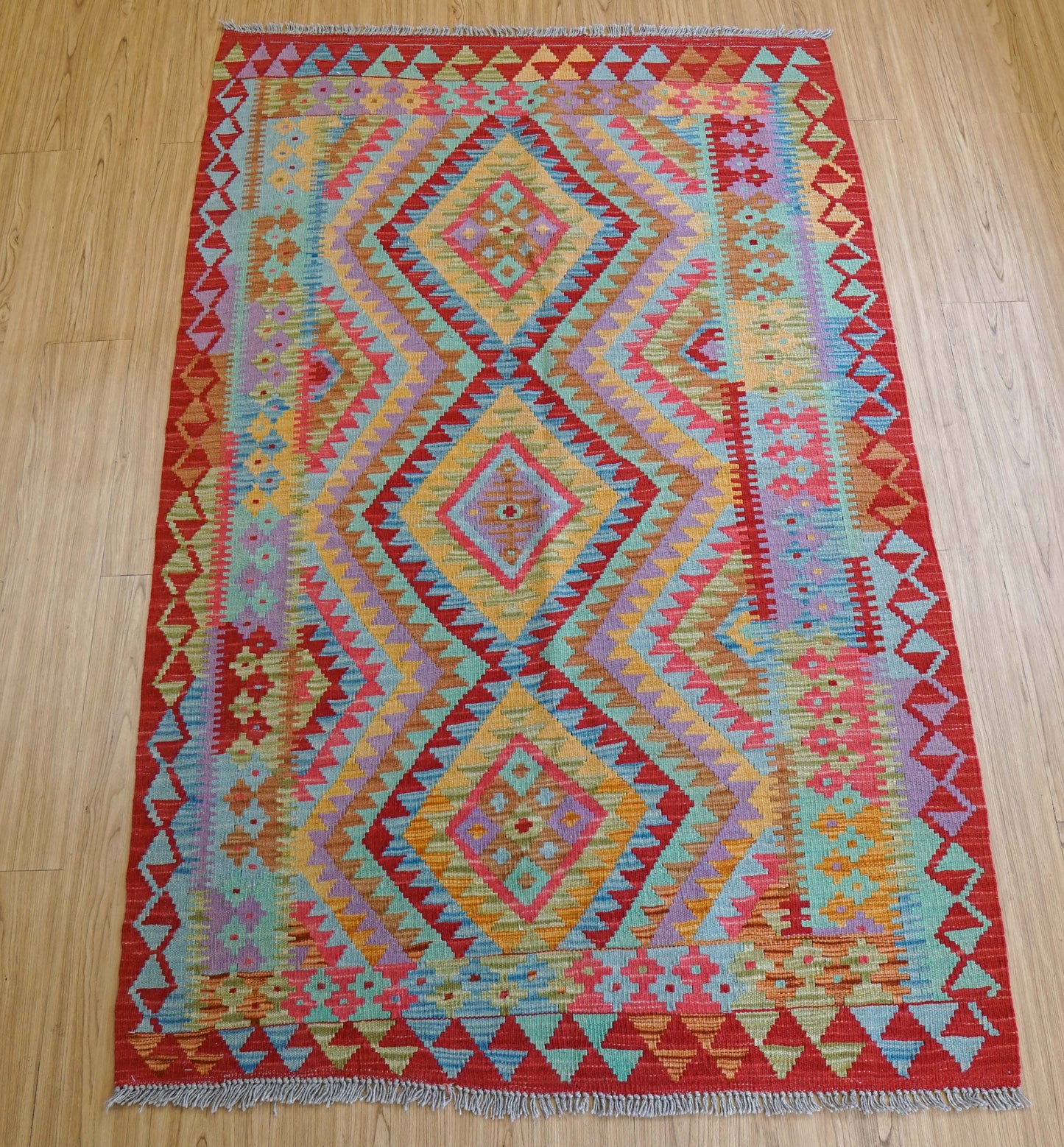  アフガン手織りキリム 194×118cm　