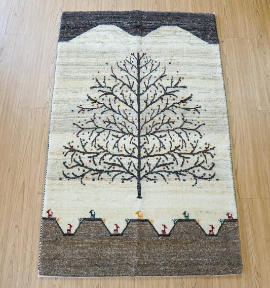  ペルシャギャッベ 手織り カシュクリギャベ 141×86cm