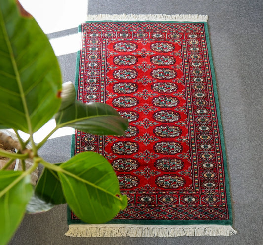 120×80cm  手織りパキスタン絨毯 トルクメン ボハララグ Decorworks
