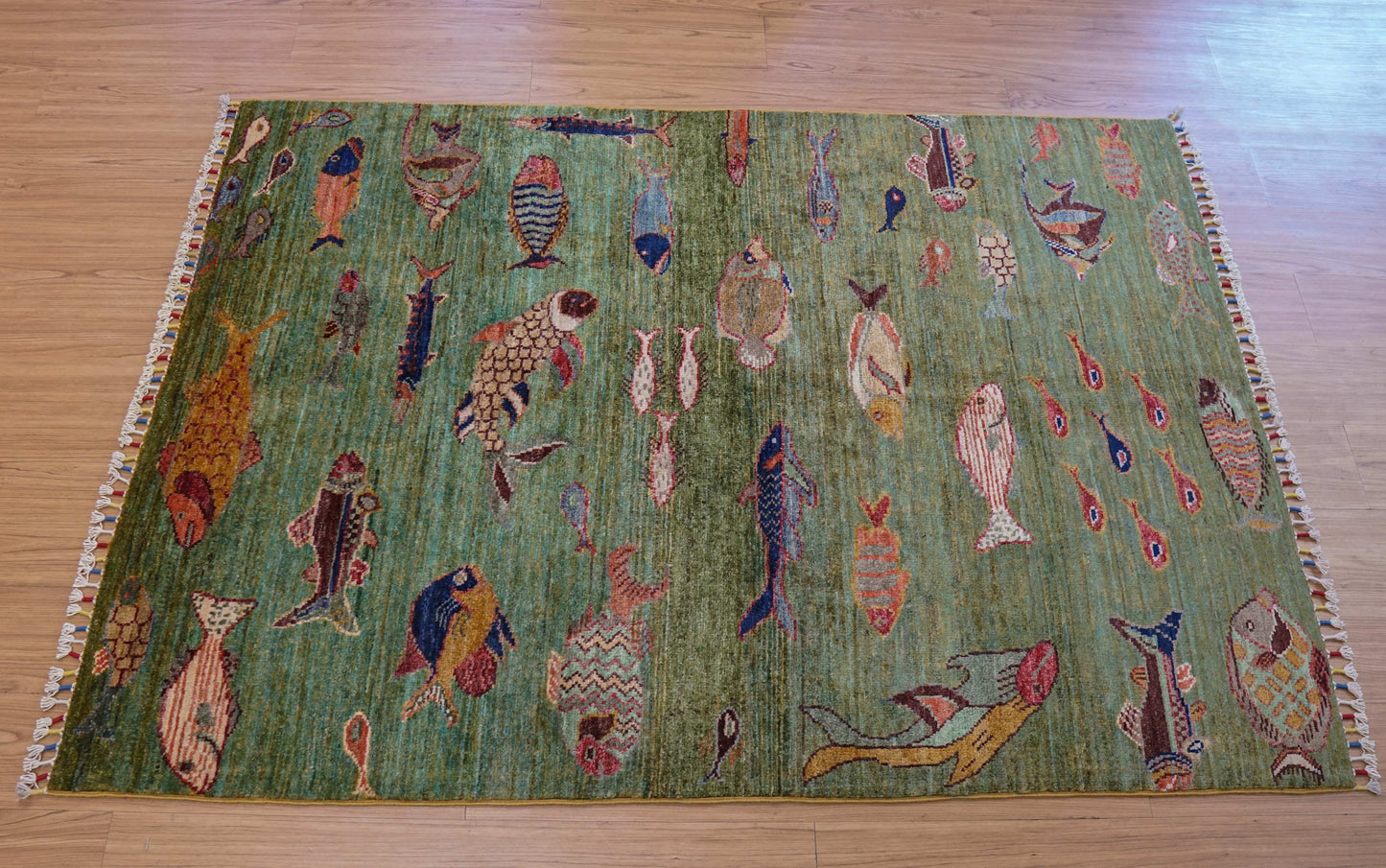 アフガニスタン手織り絨毯 ガズニ地方 手紡ぎウール手織り絨毯 177×122cm 草木染め