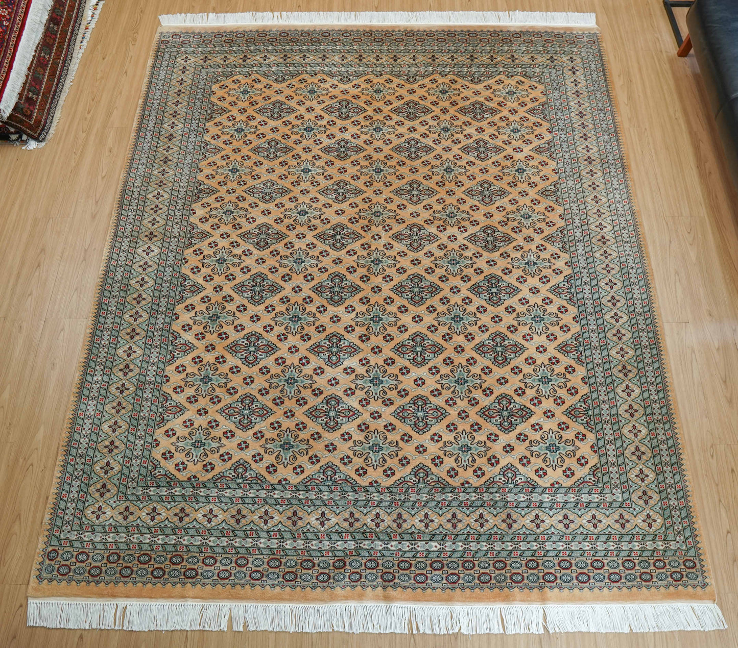  パキスタン手織り絨毯 ジャルダール柄 250×206cm｜ニュージーランド産メリノウール使用 ハンドノット