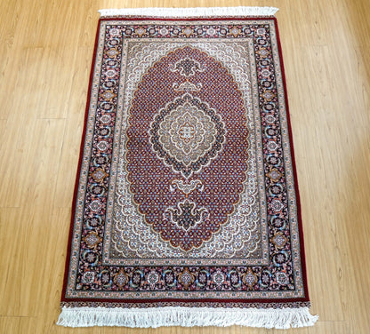  154×100cm 手織り ペルシャ絨毯 タブリーズ産　50RAJ