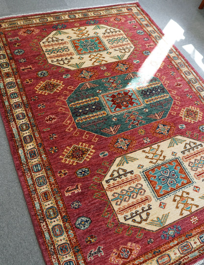 212×146cｍ アフガニスタン ガズニーウール 手織り絨毯 Decorworks