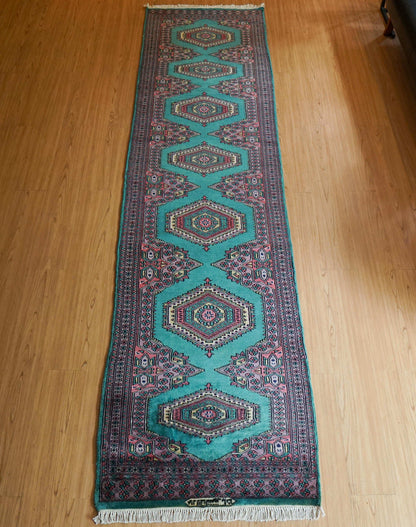  オールド パキスタン手織り絨毯 ランナー 290×75cm トライバルラグ