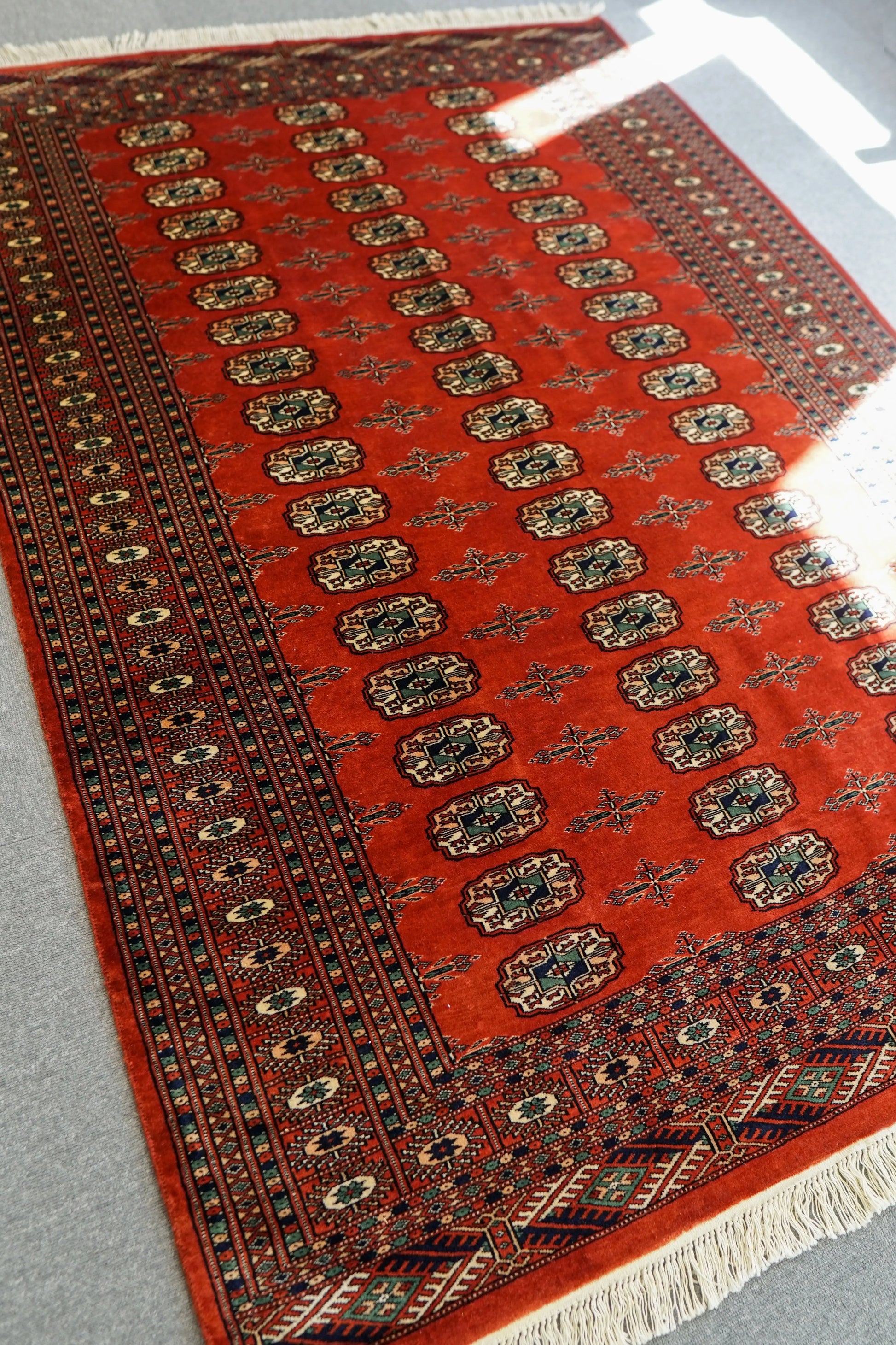 205×141cm トルクメン ボハララグ 手織り絨毯 Decorworks