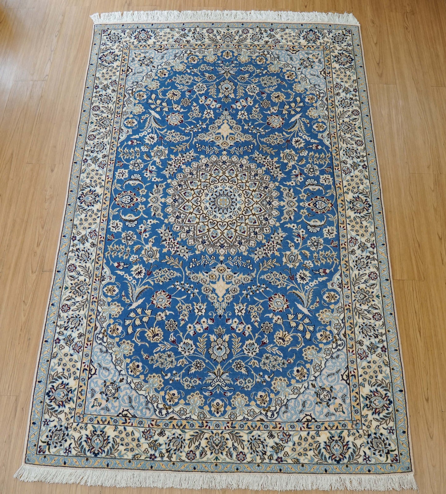  ペルシャ絨毯 ナイン産 6LA 192×120cm｜コルクウール＆シルク