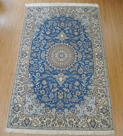  ペルシャ絨毯 ナイン産 6LA 192×120cm｜コルクウール＆シルク