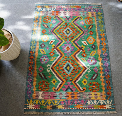 147×100cm　　アフガニスタン　手織り　キリム　　 Decorworks