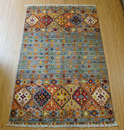  アフガニスタン手織り絨毯 151×97cm ガズニー トライバルラグ