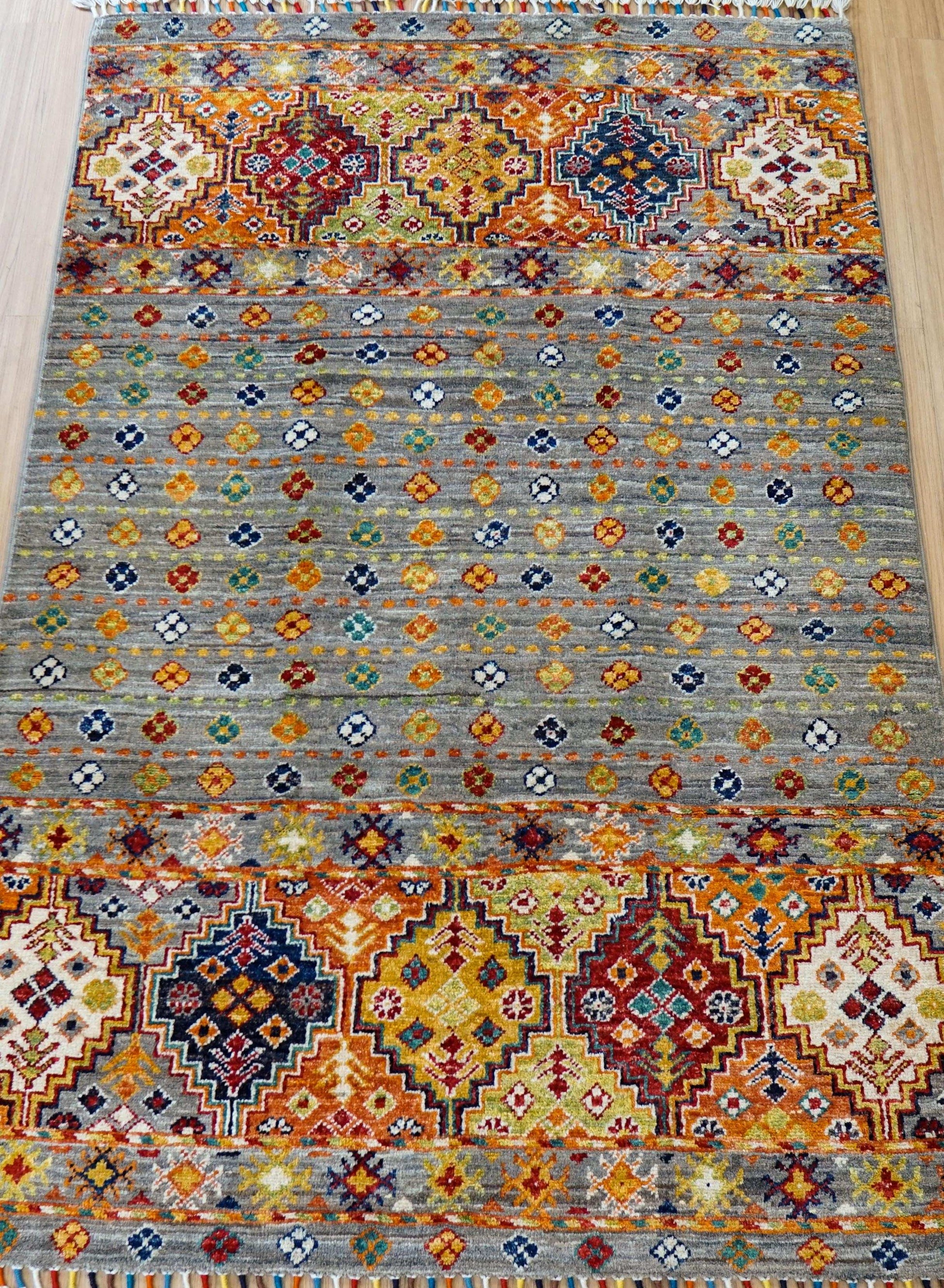  アフガニスタン手織り絨毯 151×97cm ガズニー トライバルラグ