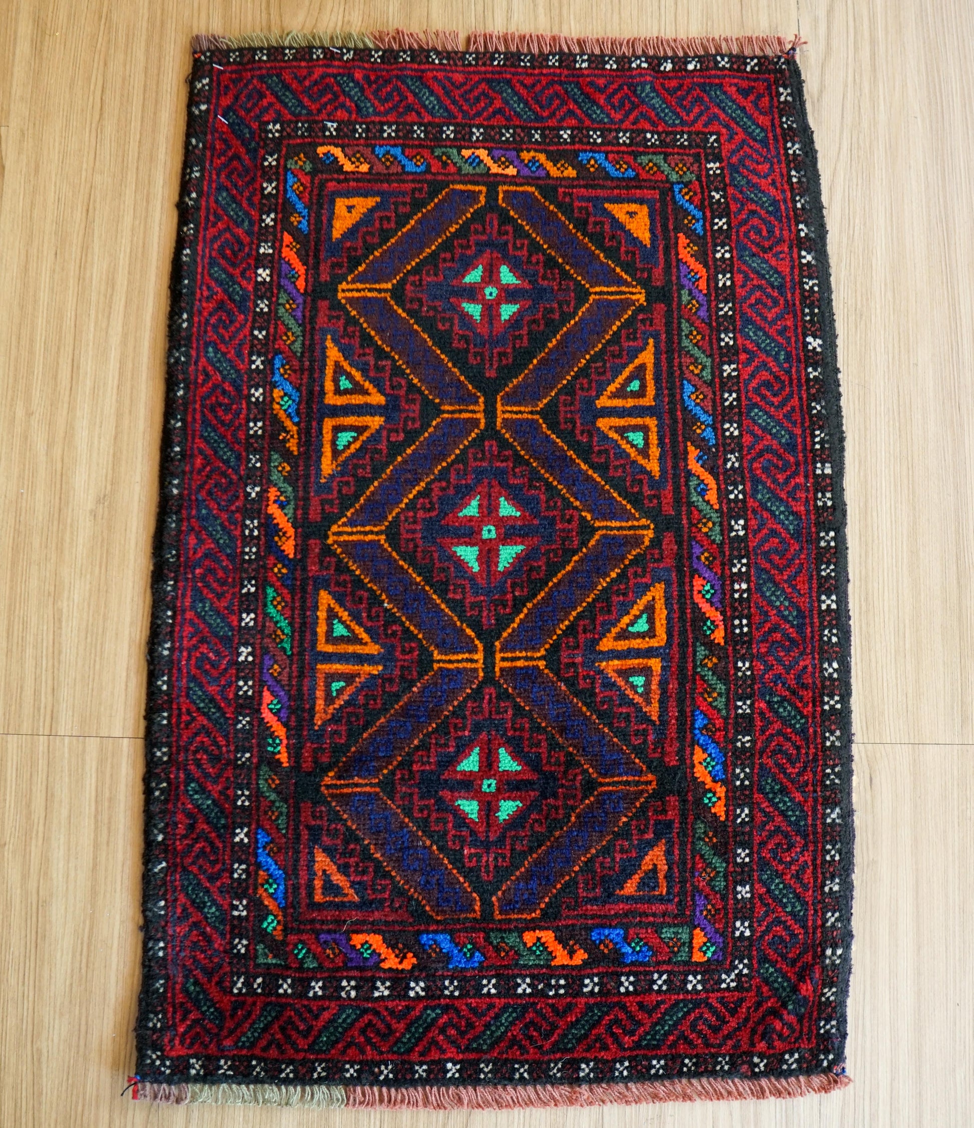  アフガン タイマニ バルーチ ヴィンテージ絨毯 76×49cm