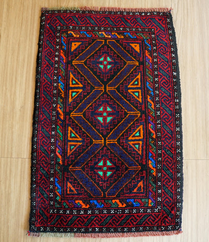  アフガン タイマニ バルーチ ヴィンテージ絨毯 76×49cm