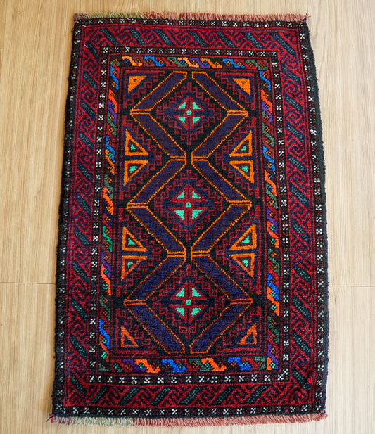  アフガン タイマニ バルーチ ヴィンテージ絨毯 76×49cm