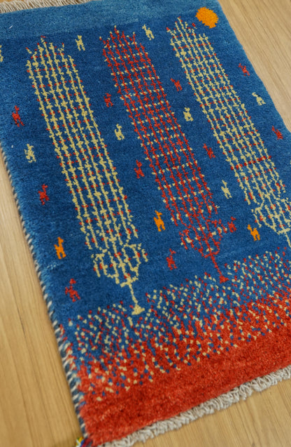  ペルシャ絨毯 手織りギャッベアマレ族 78×54cm