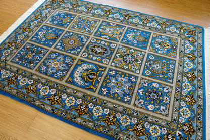  手織り ペルシャ絨毯 ナイン産 194×140cm