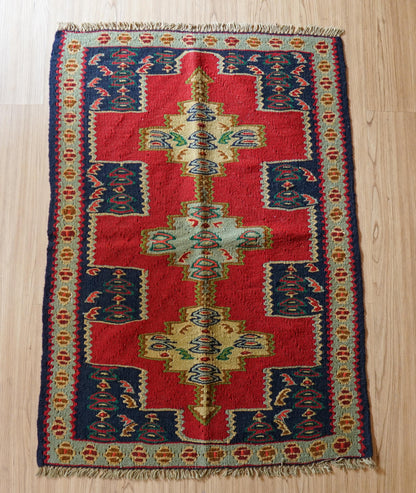  セネキリム 103×71cm イラン手織りキリム トライバルラグ 玄関マット