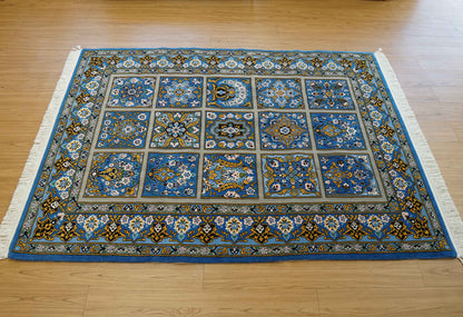  手織り ペルシャ絨毯 ナイン産 194×140cm