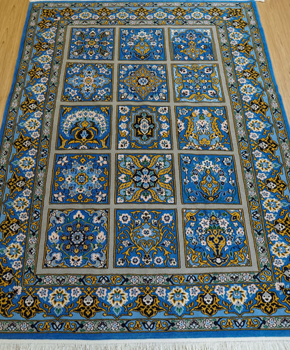  手織り ペルシャ絨毯 ナイン産 194×140cm