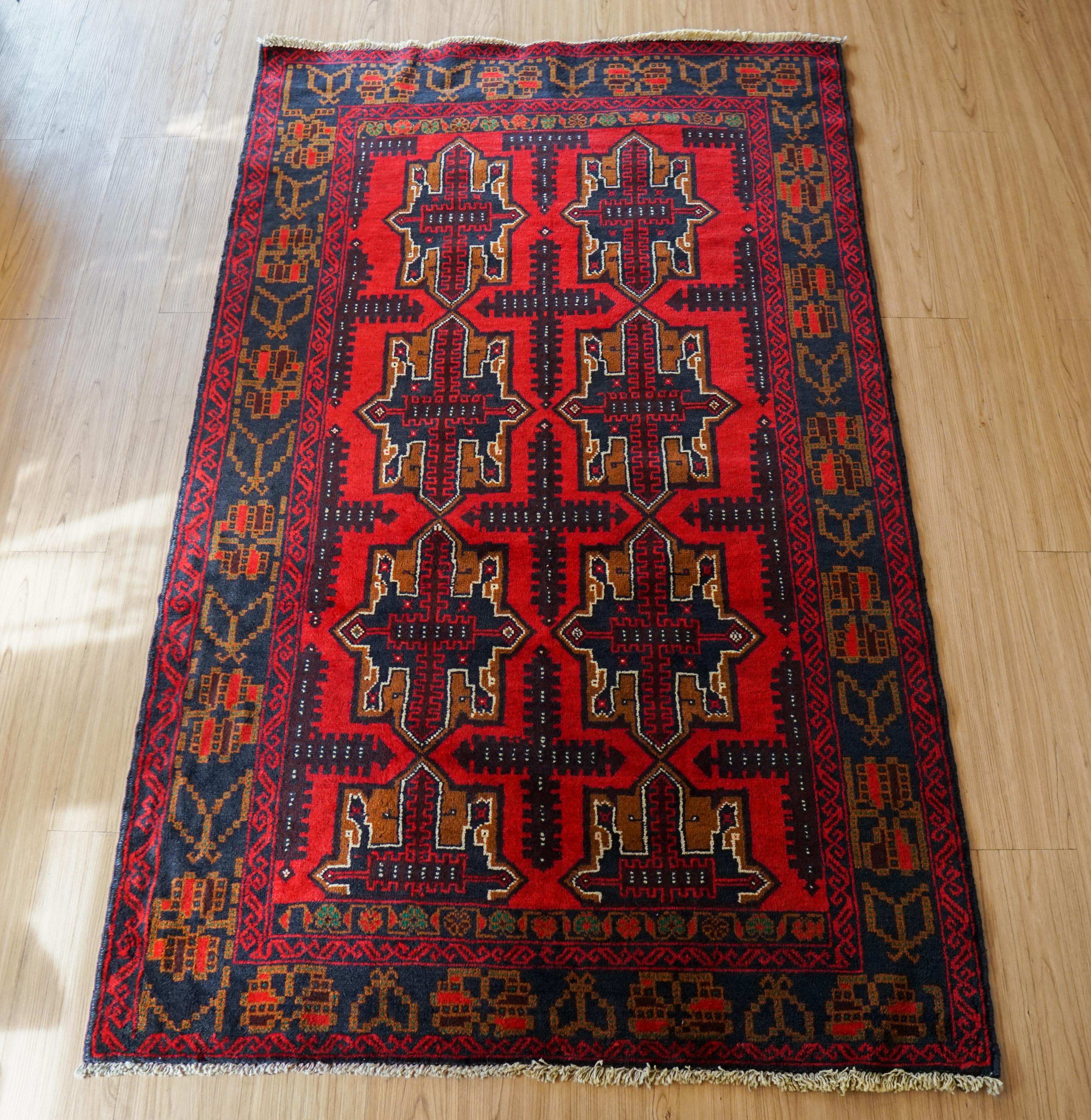 手織り ペルシャ絨毯 カシュクリ ギャッベリズバフト 60×40cm 玄関