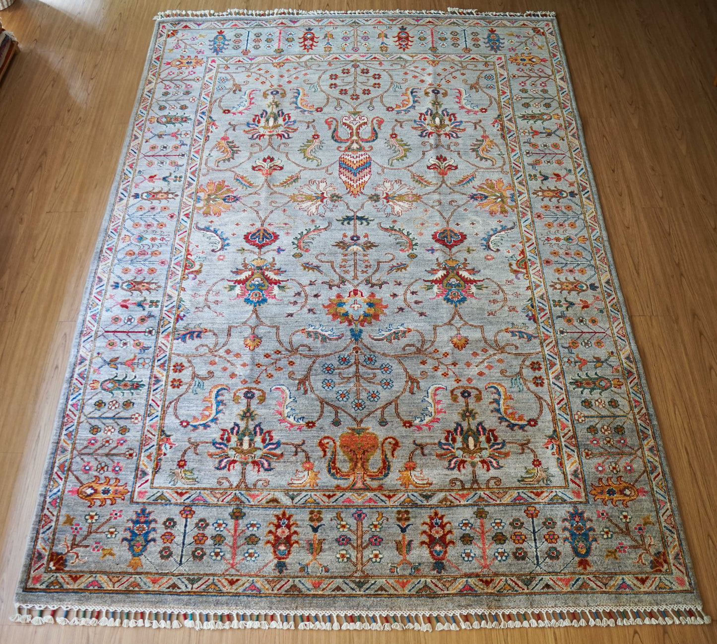  アフガニスタン手織り絨毯 ガズニ  243×176cm｜手紡ぎウール×草木染め