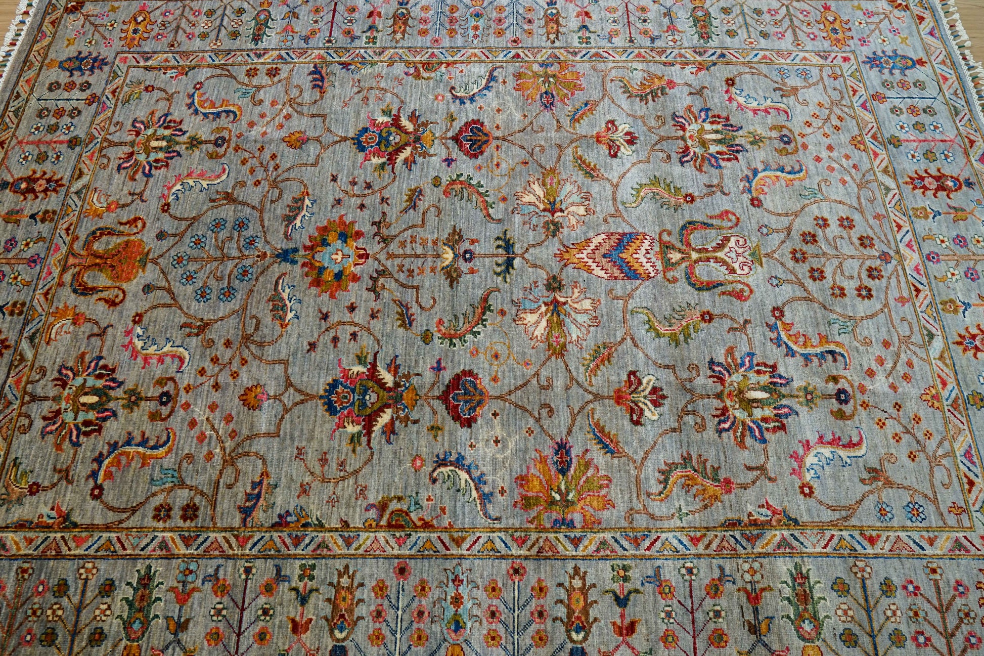  アフガニスタン手織り絨毯 ガズニ  243×176cm｜手紡ぎウール×草木染め