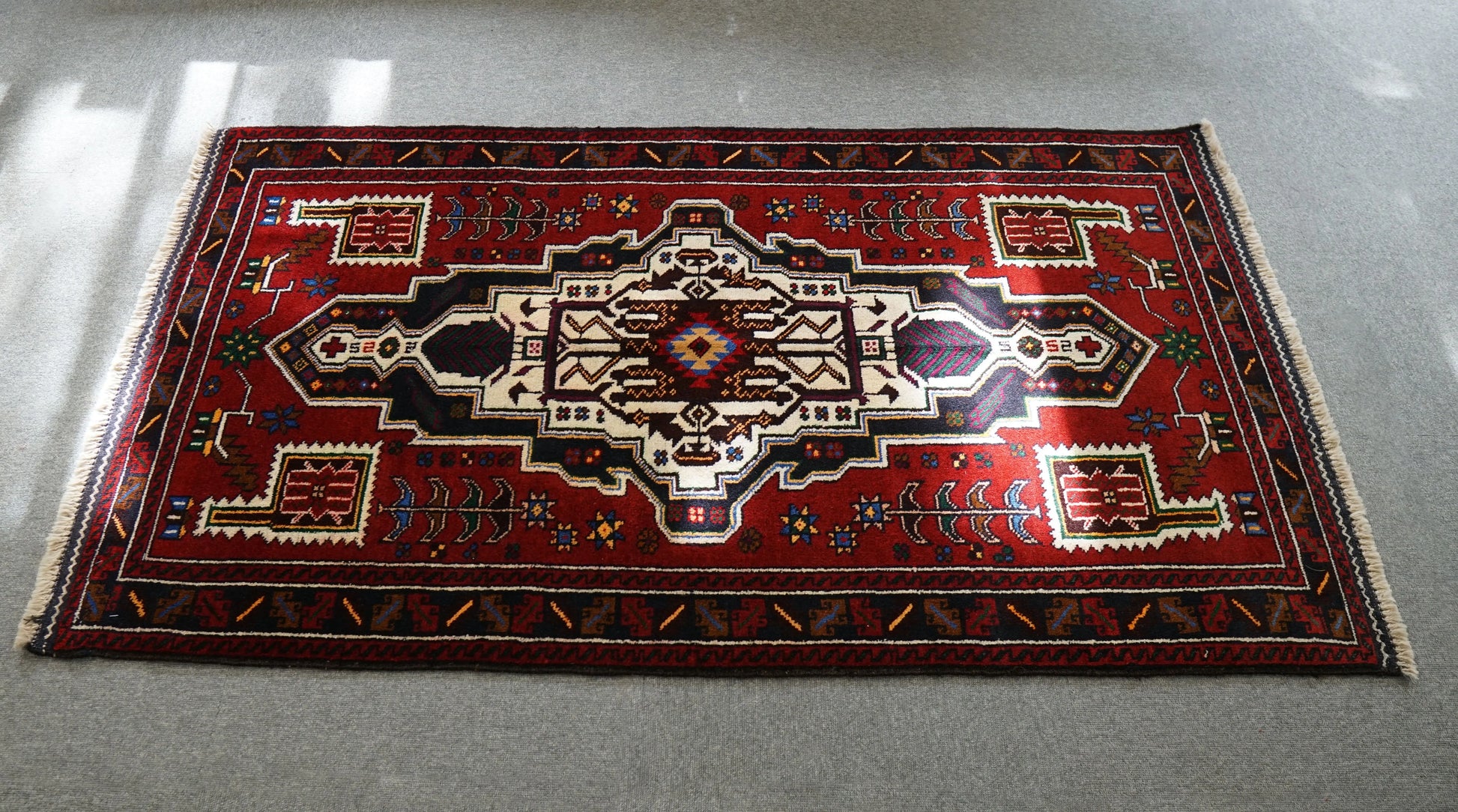 163×95cm ペルシャ 絨毯 バルーチ 手織り トライバルラグ Decorworks