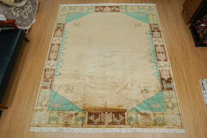  パキスタン手織り絨毯 241×202cm｜ニュージーランド産メリノウール