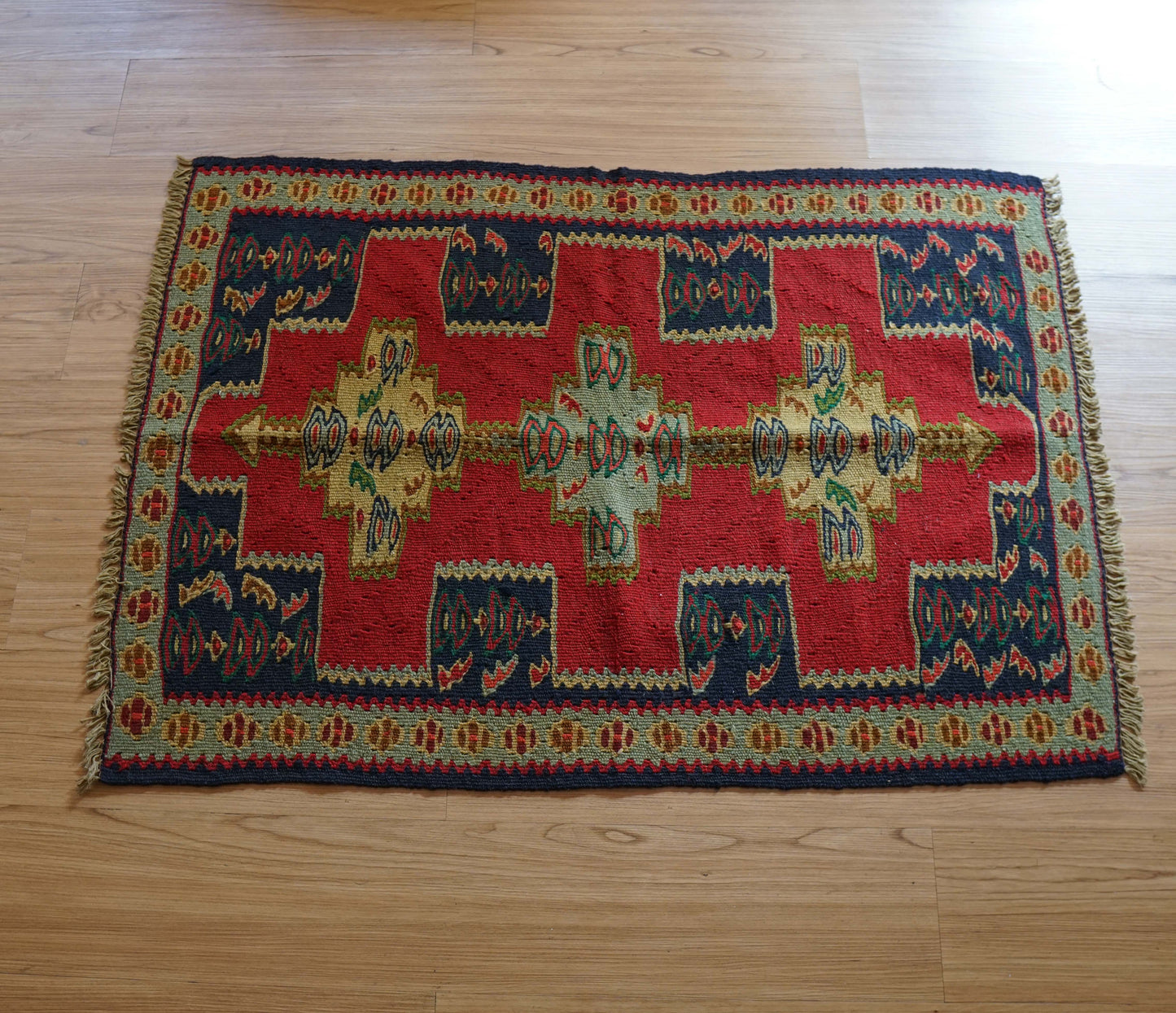  セネキリム 103×71cm イラン手織りキリム トライバルラグ 玄関マット