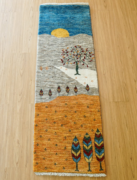 Collection 148×49cm【ペルシャ手織りカシュクリギャッベ] リズ バフト ギャッベ 手織り絨毯