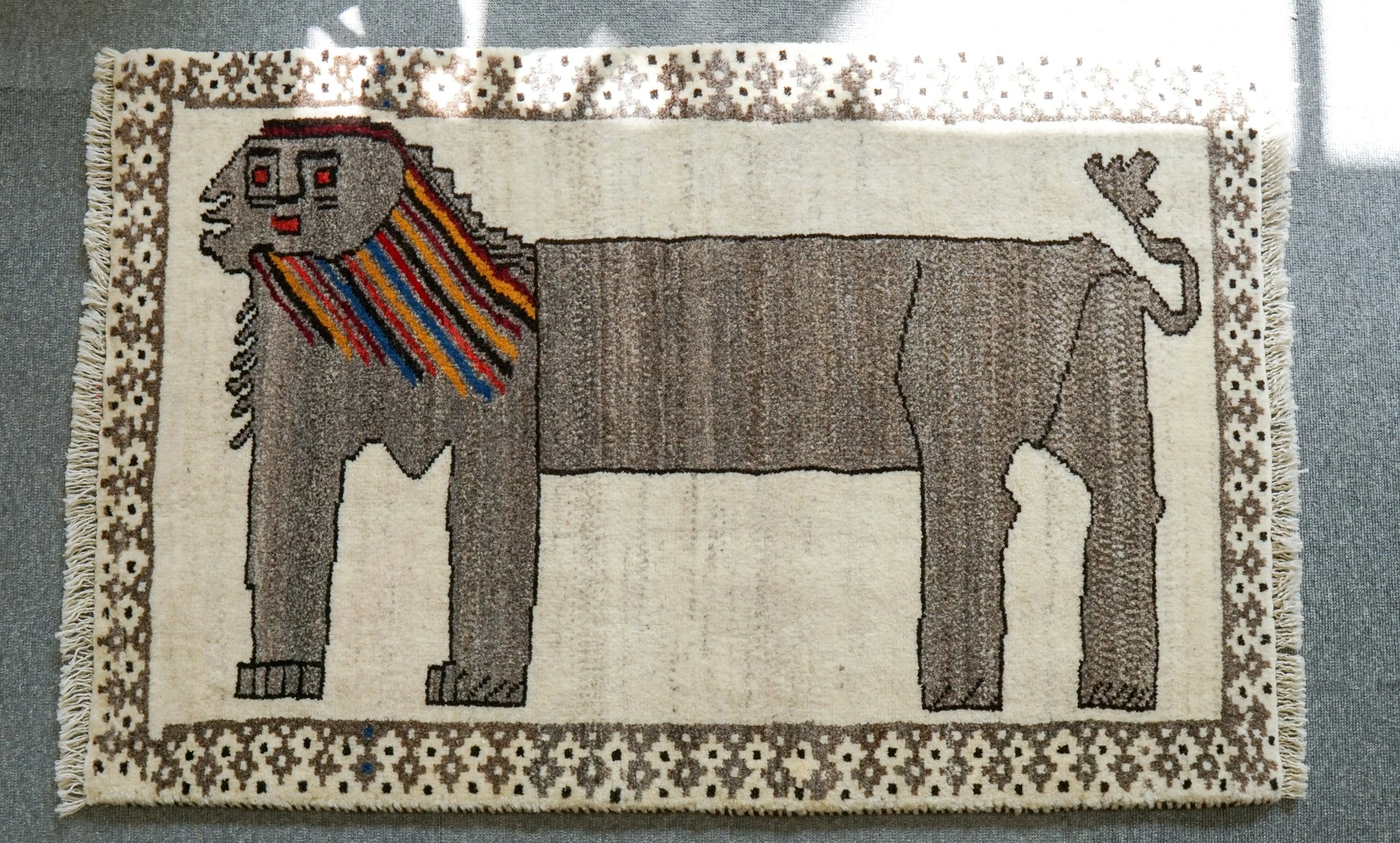 97×63cm  ペルシャ手織り絨毯 ギャッベ   カシュクリ Decorworks