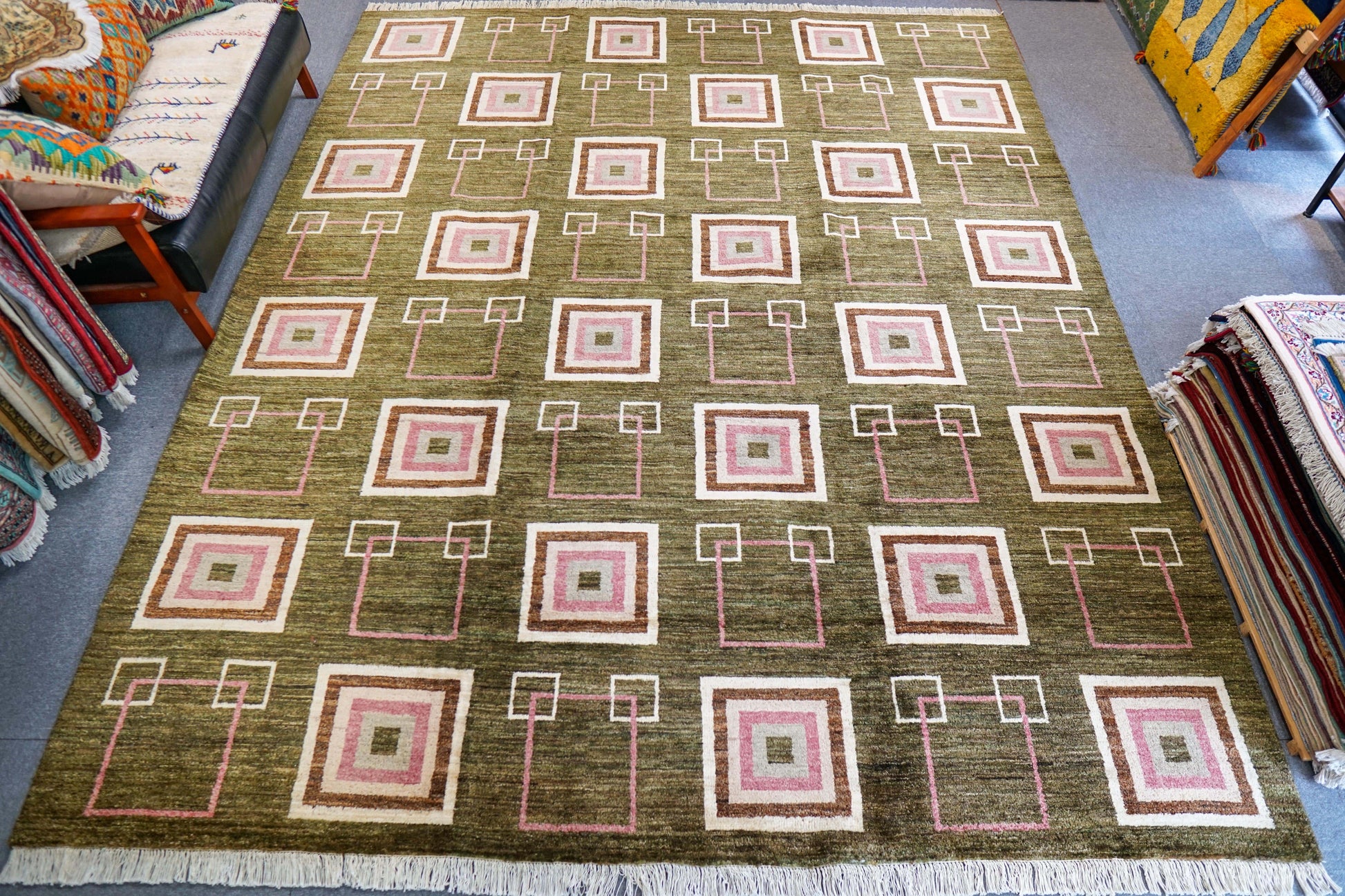  アフガニスタン手織り絨毯 ガズニーウール ギャッベ 310×250cm