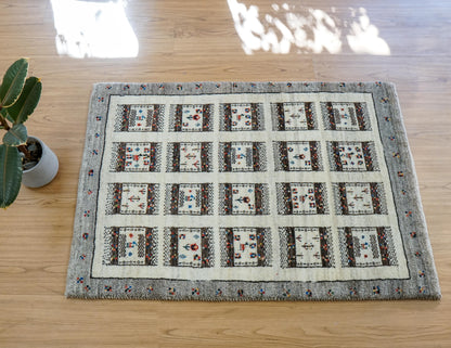  手織り ペルシャ カシュクリギャッベ 95×65cm リズ　ギヤべ