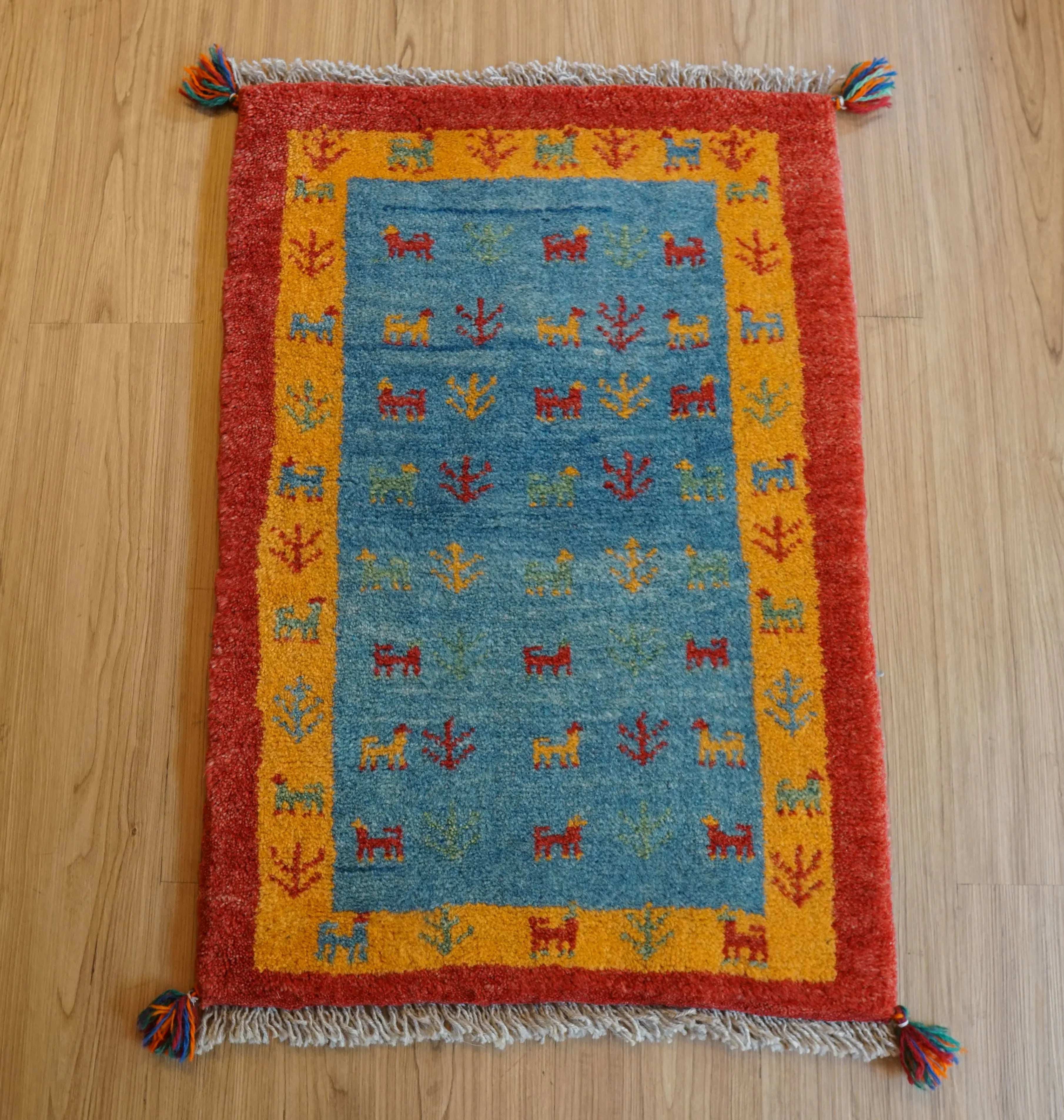 76×52cm ペルシャ絨毯 手織りギャッベアマレ族 - Decorworks