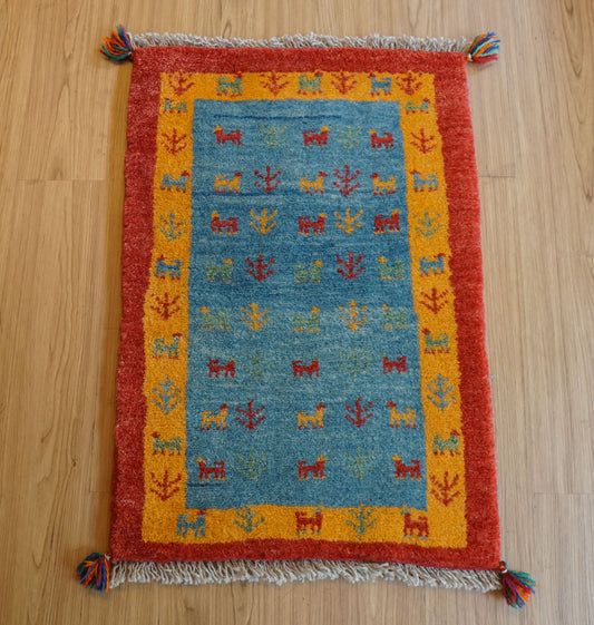Collection ペルシャ手織りギャッベ 80×52cm アマレ族 ウールラグ