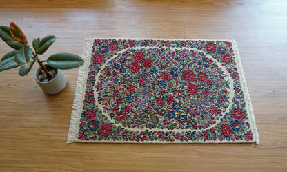  ペルシャ手織り絨毯 ケルマン産 75×55cm｜草木染めウール