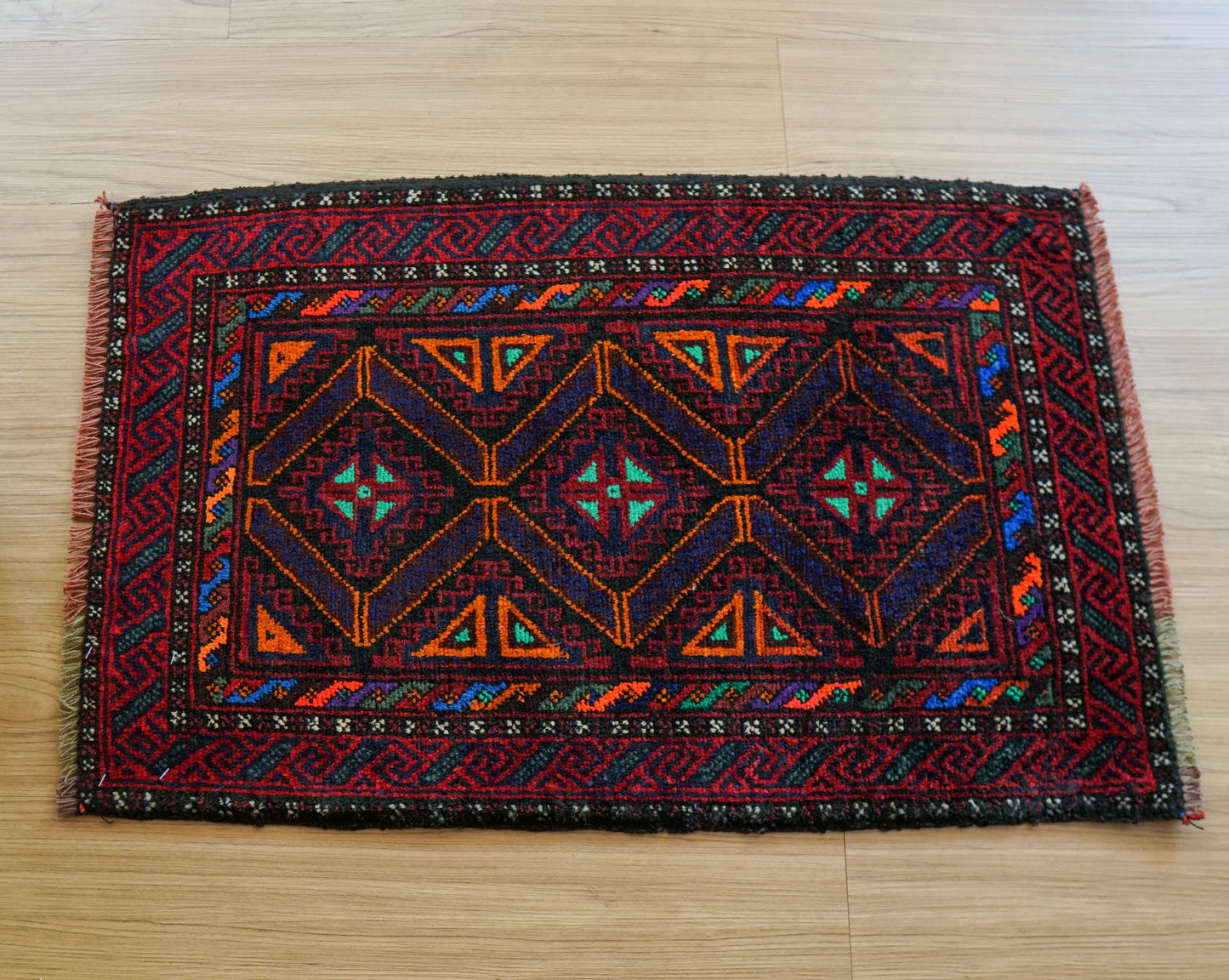  アフガン タイマニ バルーチ ヴィンテージ絨毯 76×49cm