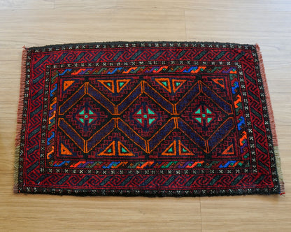  アフガン タイマニ バルーチ ヴィンテージ絨毯 76×49cm