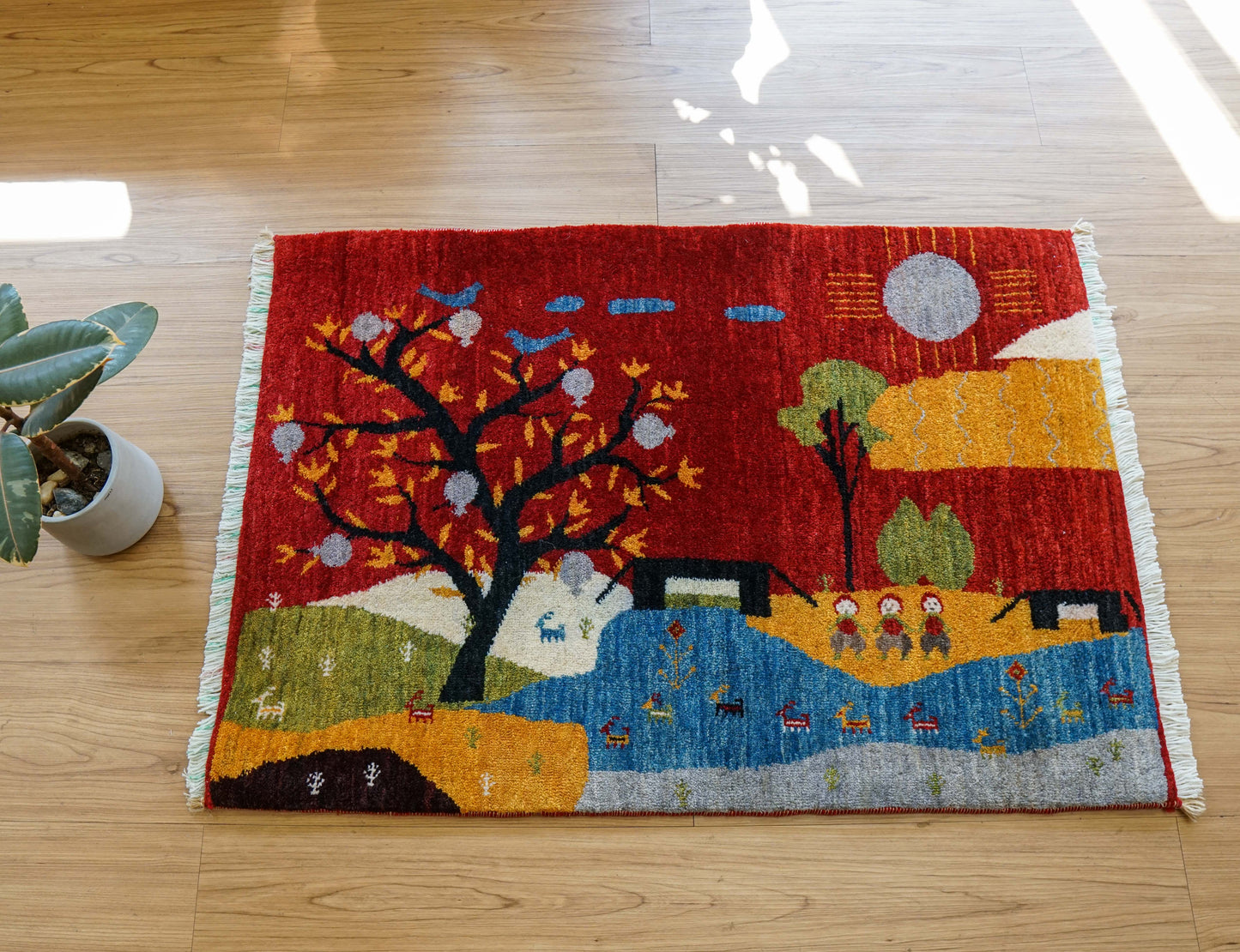 ペルシャ手織り カシュクリギャッベ リーズバフト 91×63cm｜アートギャッベ｜選び抜かれた上質ウール